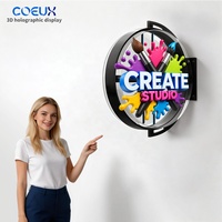 Boîte à lumière LED holographique 3D double face transparente à fixer au mur pour images et vidéos personnalisées pour la publicité et la promotion