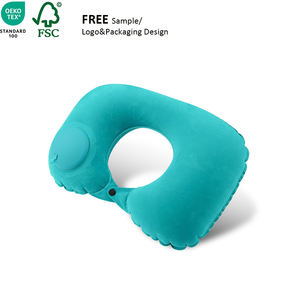 U-förmiges Memory-Schaum Tragbares PVC Aufblasbares Reisekissen Faltbares Nackenstützkissen für Büro und Reisen - Product Image 1