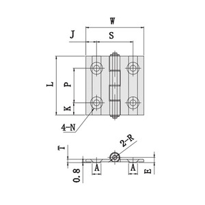 Aluminum Alloy Hinge B-2006A 180 Degree Opening 4 Hole For Door Window Use - Product Image 3
