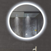 Miroir LED Rond Moderne Mural avec Écran Tactile, Miroir Connecté pour Salle de Bain avec Éclairage LED