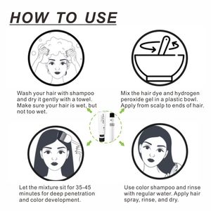 Tinta Professionale per Capelli Nera Senza Ammoniaca 60ml*2 con Estratti Vegetali per Colorazione Rapida <span class=keywords><strong>e</strong></span> Resistente all'Usura, Ideale per Uso Professionale - Product Image 5