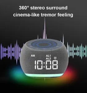 High Quality Sell New Odm Oem Outdoor Desktop 5W Colorful Led Night Portable Bt Speaker With Clock