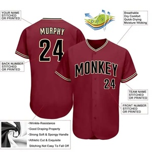 Maillot de baseball noir personnalisé de haute qualité avec logo sublimé pour homme et femme - Product Image 5
