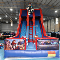 Château gonflable commercial à vendre, avec toboggan, château gonflable pour enfants, vente en gros, château gonflable Spiderman pour toboggan