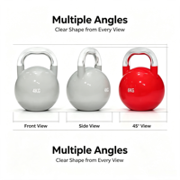 Haltères de musculation personnalisés avec logo, kettlebells en acier galvanisé, kettlebells de compétition en fonte