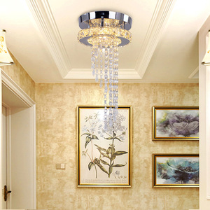 モダンな<span class=keywords><strong>LED</strong></span>クリスタルシーリングライト、スパイラルレインドロップペンダント付きラウンドシャンデリア、ステンレススチールベース、リビングルーム用 - Product Image 3