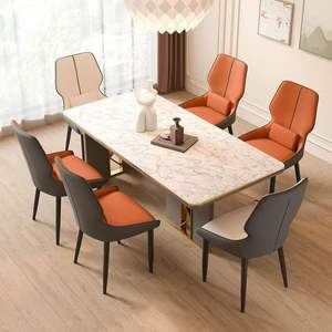 Chaise de salle à manger style italien en cuir marron, design moderne pour la maison, le bureau ou l'hôtel - Product Image 3