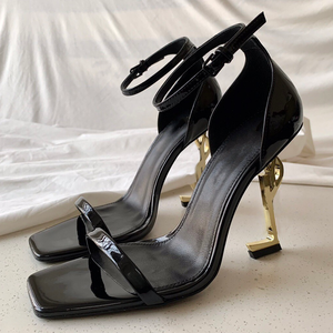 Premium Luxury Designer High Heel <b>Sandals</b> Genuine Leather Summer Fashion Bridal Ladies High-<b>heeled</b> Shoes for Women - Product Image 4