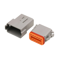 Conector Automotriz Impermeable de 12 Pines, Serie Deutsch DTM, Gris Naranja, con Sello, para Cableado Eléctrico