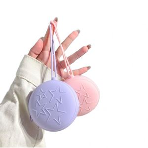 Customized Mini PVC Coin and Earphone Pouch Unique Kawaii Silicone <b>Key</b> <b>Purse</b> Wallet for Ladies Kids Women with Zipper Closure - Product Image 1
