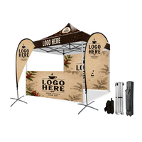Leichtes, kompaktes, zusammenklappbares Zelt, einfach zu montierender 3x3 Messestand-Pavillon mit individuellem Logo, Dach und Markise, ausziehbar für den Außenbereich, 10x10 Fuß