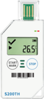 Registrador de Temperatura y Humedad S200TH de un Solo Uso con Pantalla LCD USB, Informe en PDF, Plástico, Clasificación IP54