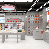 10-YHeS005 Présentoirs K-beauty durables et écologiques de la marque MZI pour cosmétiques et parfums avec éclairage LED et logo personnalisé