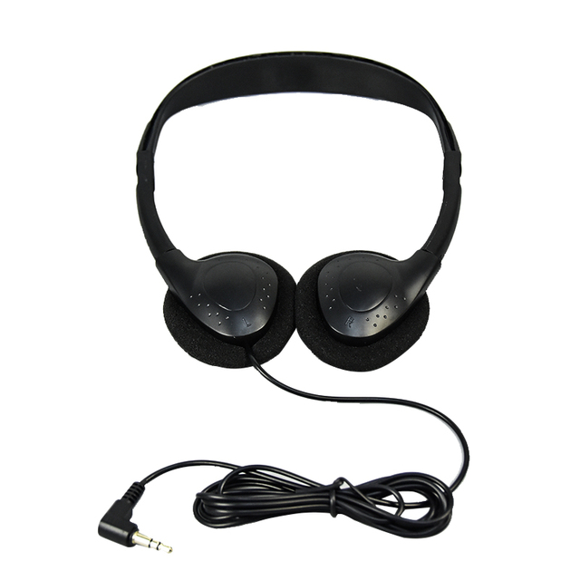 OEM Factory 3.5mm Wired Headset Economic On-ear Headphone IPX2 Waterproof Dynamic Driver for Hotel Hospital Bus Airplane Use