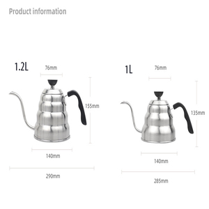 Bouilloire à café japonaise Cloud Hand, cafetière en acier inoxydable à col de cygne, bouilloire à thé et à café à dégoulinement avec affichage de la température - Product Image 2