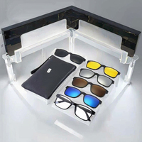 Montures de lunettes carrées unisexes ultra-légères TR90 2026 à monture complète avec miroir, haute qualité, vision nocturne magnétique 5 en 1, clips polarisés