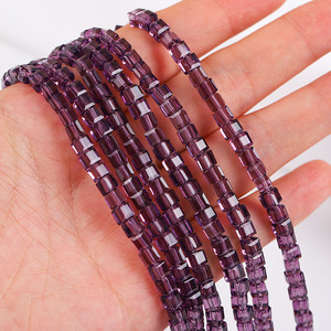 Cubo de cristal de fábrica de 2/3/4mm, cuentas sueltas de cristal, hebras cuadradas coloridas, bricolaje para joyería, fabricación de pulseras, Kits, accesorios - Product Image 3
