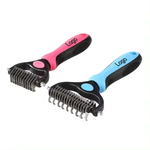 Stainless Steel Double-sided Pet Grooming Brush Removes Floating Fur Relieve Pet Stress Enhance Feeling Brush