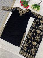 NUEVO DISEÑO DE ROPA DE FIESTA, TOP Y PANTALÓN DE TERCIOPELO DE VISCOSA, HERMOSO TRABAJO DE BORDADO, ROPA DE INVIERNO, ROPA TRADICIONAL FUNCIONAL