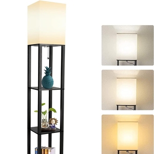Lampe sur pied en bois, best-seller d'<span class=keywords><strong>Amazon</strong></span>, crée une ambiance haut de gamme pour la décoration de la chambre à coucher et du <span class=keywords><strong>salon</strong></span>. C'est un appareil deux-en-un - Product Image 5