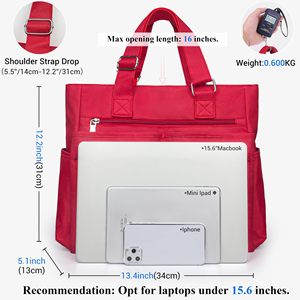 Sac fourre-tout pour enseignantes avec compartiment pour ordinateur portable, grand sac à bandoulière avec fermeture éclair, idéal pour le travail, la Bible, les infirmières - Product Image 3