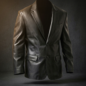 Chaqueta de Cuero Genuino Black Buffalo de BS International, Impermeable y Resistente al Viento, Unisex, con Cuello Mandarín Personalizado - Product Image 2