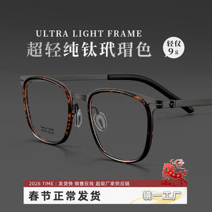 กรอบแว่นตาไทเทเนียมทรงเหลี่ยมสำหรับผู้ชายสไตล์ Linde รุ่น 2706 น้ำหนักเบา เลนส์พลาสติกแบบเต็มกรอบ Danyang - Product Image 5