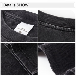 Ensemble short et t-shirt oversize pour <span class=keywords><strong>homme</strong></span>, <span class=keywords><strong>streetwear</strong></span> de haute qualité, 100% coton, lavage personnalisé, été - Product Image 4
