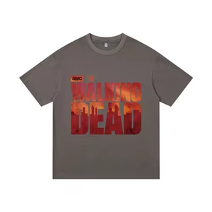 T-Shirt Nera con Logo <span class=keywords><strong>Walking</strong></span> <span class=keywords><strong>Dead</strong></span>, 100% Cotone Lavorato a <span class=keywords><strong>Maglia</strong></span>, Oversize, Manica Corta, 230g, per Uomo e Donna, Abbigliamento Casual per Esterni e Viaggi - Product Image 3