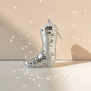 Chaussures à talons hauts créatives, boule <span class=keywords><strong>disco</strong></span>, ornement de maison, pendentif, miroir réfléchissant, <span class=keywords><strong>bottes</strong></span>, décoration de Noël et accessoires de photographie - Product Image 3