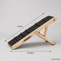Rampe pliable réglable pour chien 88 cm, structure en pin, surface texturée antidérapante, charnières métalliques, pieds en caoutchouc, poignée de transport pour accès au canapé