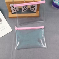 Sac à fermeture éclair en PVC transparent durable et lisse, avec tirette métallique, pochette de rangement plate en plastique pour l'emballage de mini-ornements
