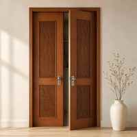 Porte intérieure en bois massif Merbau de qualité supérieure, style moderne du milieu du siècle, panneau vertical, pour chambre, villa, bureau, porte de maison en bois OEM
