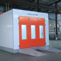Cabine de peinture automobile à chauffage infrarouge/électrique, éclairage LED, panneaux sandwich en acier coloré de 0,5 mm, certifiée CE, haute performance