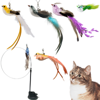 Influenceur Simulé Oiseau Interactif Amusant Plume Oiseau avec Cloche Jouet pour Chat Convient aux Chatons pour Jouer avec des Jouets pour Chat