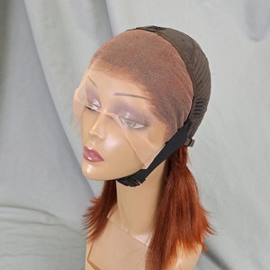 Color personalizado #350 Peluca de jengibre para mujeres negras Cabello humano virgen brasileño largo Encaje frontal Peluca hecha a mano sin pegamento en venta - Product Image 3