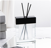 100ml Luxe Noir Cristal Reed Diffuseur Bouteille Vide Épais Verre Parfum Maison Décoratif Artisanat