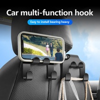 Organisateur d'Accessoires de Voiture Multifonctionnel avec Logo Personnalisé, Kits d'Intérieur Incluant Crochet d'Appui-Tête, Support Téléphone et Cintre de Dossier de Siège