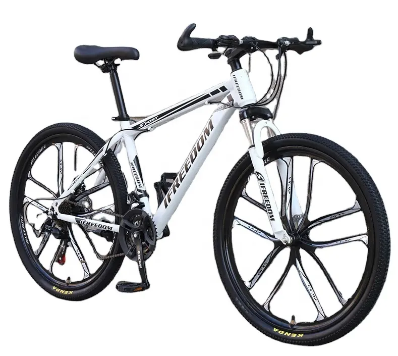Bicicleta de montaña mtb de 24 a 29 pulgadas, freno de disco doble, material de acero, bicicleta de montaña de 21 a 24 velocidades con soporte de patada