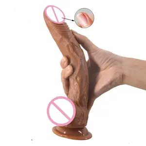 Realistischer <span class=keywords><strong>Dildo</strong></span> mit Saugnapf klares Blut Sexspielzeug für Frauen schlanken langen Penis Erwachsenen Lesben Masturbation Sexspielzeug - Product Image 1