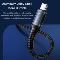 Câble de charge rapide USB-A vers USB-C 66W 6A en nylon tressé noir SAMZHE 1m pour appareils iOS et batteries externes