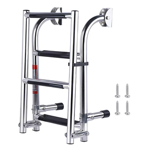 4단 미끄럼 방지 접이식 도크 사다리 316 스테인리스 스틸 요트 보트 액세서리 해양 용품 (2+2단 포함) - Product Image 1