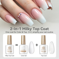 BORN PRETTY 10ml/15ml Top Coat Effet Soft Focus Blanc Laiteux Marque Privée Sans Résidu Gel Polish Translucide Lisse pour Ongles