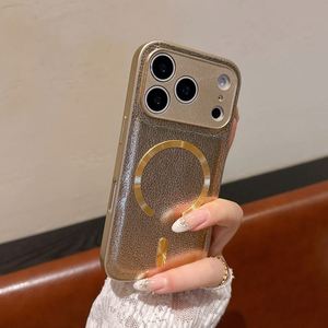 Funda Simple de Cuero PU para iPhone Air 12 13 14 15 16 17 Pro Max, Carga Inalámbrica, Magnética, Antigolpes - Product Image 3