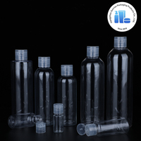 Bouteilles en plastique PET transparentes de 80 ml avec bouchon à clapet papillon, pour cosmétiques et soins de la peau, reconditionnement, impression sérigraphique