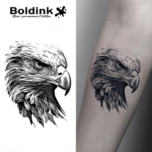 <span class=keywords><strong>Tatuaje</strong></span> Temporal de <span class=keywords><strong>Cabeza</strong></span> de Águila Realista Personalizado de Boldink, Resistente al Agua y de Larga Duración (2 Semanas), Tinta de Jagua - Product Image 1