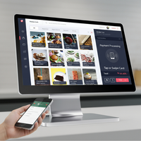 Terminal de point de vente tout-en-un Windows 15,6 pouces, résolution 1920x1080, Wi-Fi 6, 8 Go/128 Go, caisse enregistreuse pour restaurant, écran de vente au détail
