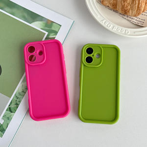 QY เคสโทรศัพท์มือถือ TPU นิ่มสีลูกกวาดสำหรับ iPhone 16 15 14 13 12 Max PLUS ฝาครอบด้านหลังป้องกันเลนส์ - Product Image 1