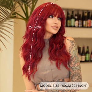 Wholesale 60cm Long Red Body Wave Synthetic <strong>Wig</strong> <strong>Lolita</strong> Fashion Halloween Party Anime Cosplay <strong>Wig</strong> for Women - Product Image 3