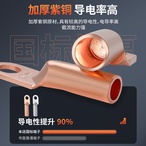 Sdhrmzdh Copper Ring <b>Terminal</b> 120mm Pure Copper Electrical Connector For Wire Connection - Product Image 5
